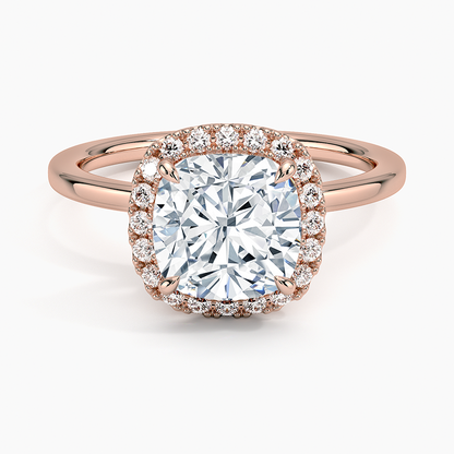 2.25 Karat Cushion Halo Tasarım Tektaş Laboratuvar Pırlanta Yüzük 18K -Ophelia - Bold Diamonds