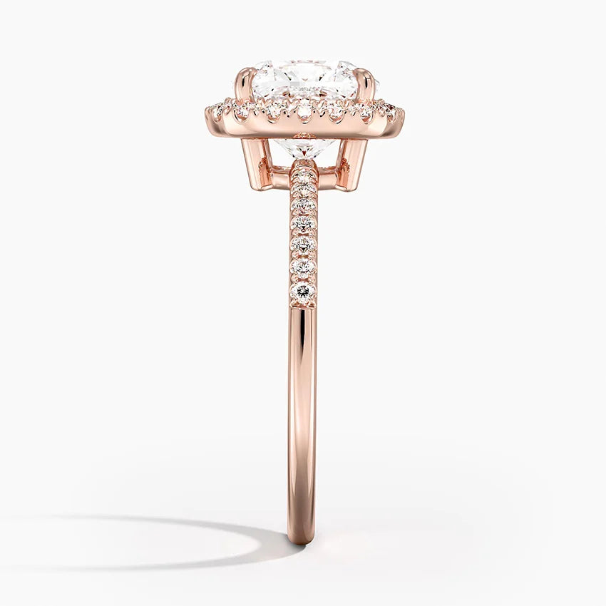 2.25 Karat Cushion Halo Tasarım Tektaş Laboratuvar Pırlanta Yüzük 18K -Valora - Bold Diamonds