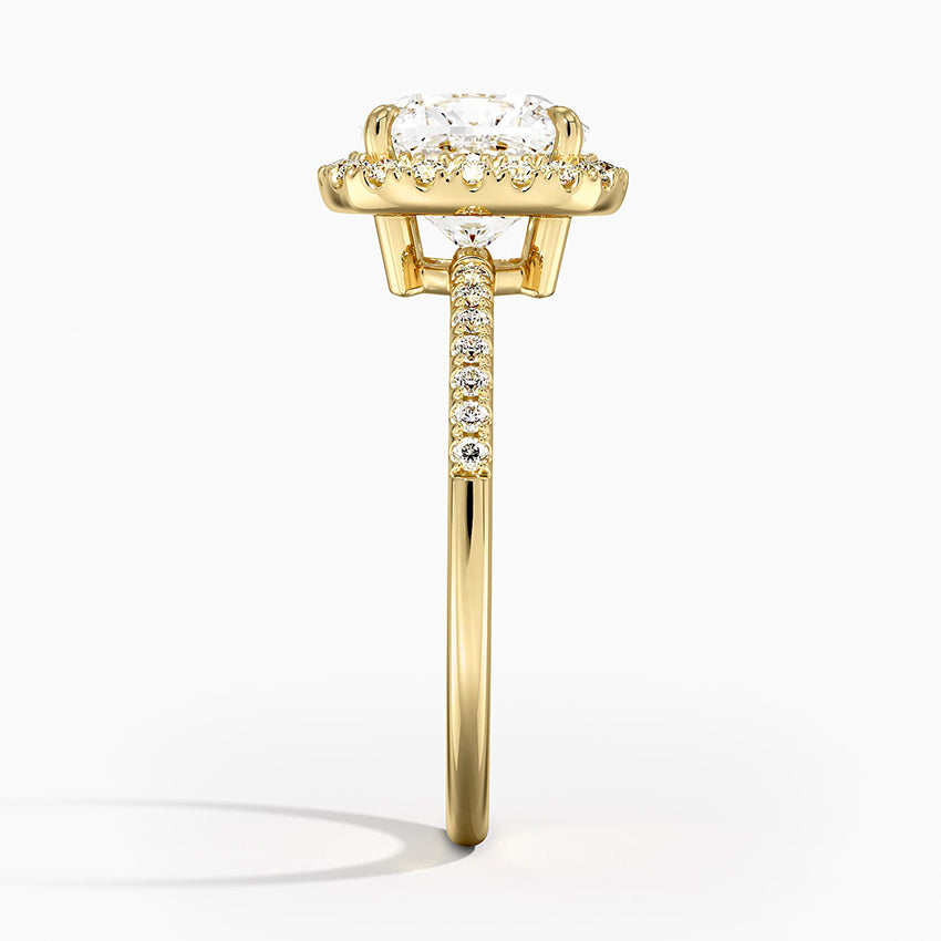 2.25 Karat Cushion Halo Tasarım Tektaş Laboratuvar Pırlanta Yüzük 18K -Valora - Bold Diamonds