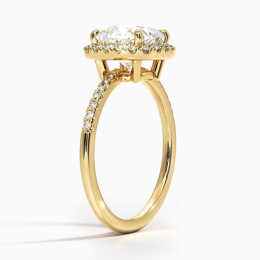 2.25 Karat Cushion Halo Tasarım Tektaş Laboratuvar Pırlanta Yüzük 18K -Valora - Bold Diamonds