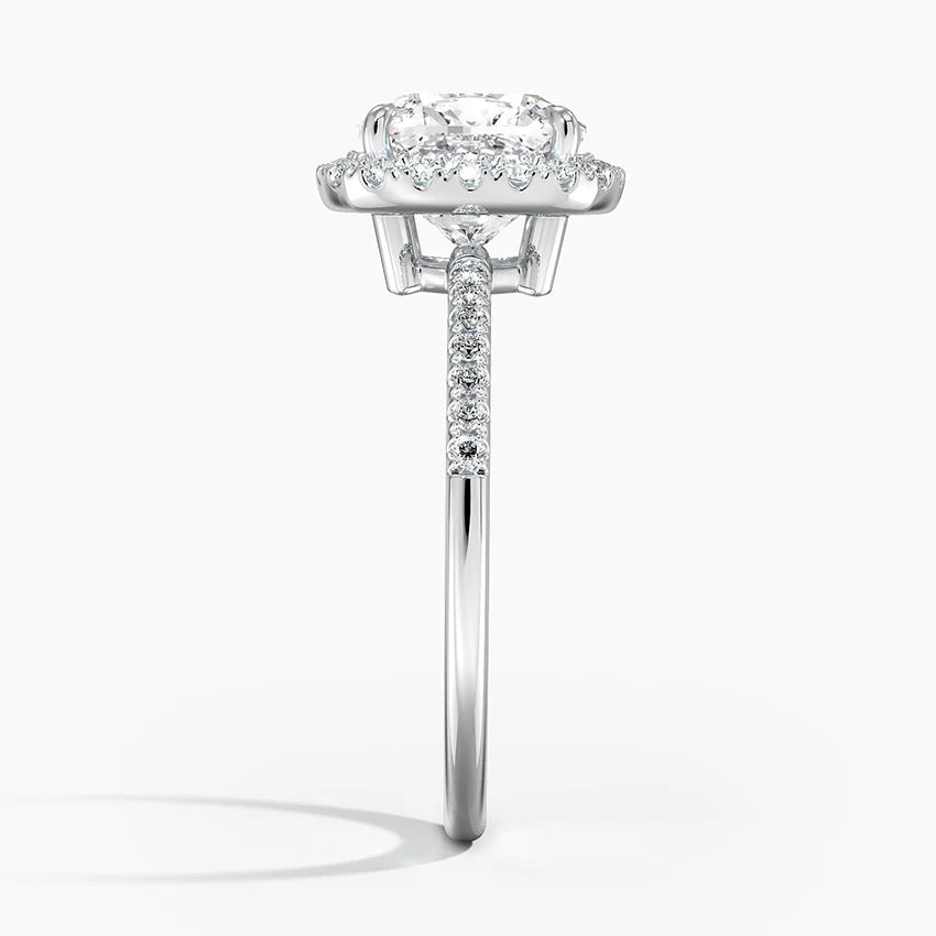 2.25 Karat Cushion Halo Tasarım Tektaş Laboratuvar Pırlanta Yüzük 18K -Valora - Bold Diamonds