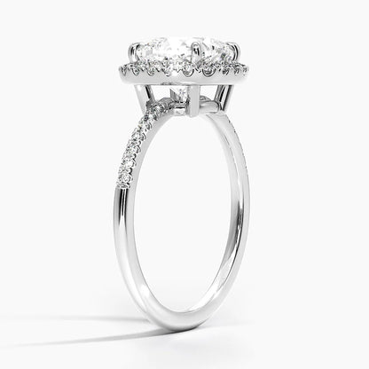 2.25 Karat Cushion Halo Tasarım Tektaş Laboratuvar Pırlanta Yüzük 18K -Valora - Bold Diamonds