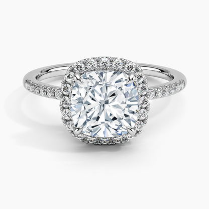 2.25 Karat Cushion Halo Tasarım Tektaş Laboratuvar Pırlanta Yüzük 18K -Valora - Bold Diamonds
