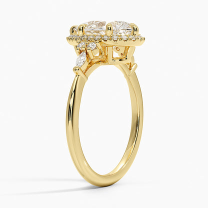 2.25 Karat Damla Halo Tasarım Tektaş Laboratuvar Pırlanta Yüzük 18K -Amara - Bold Diamonds