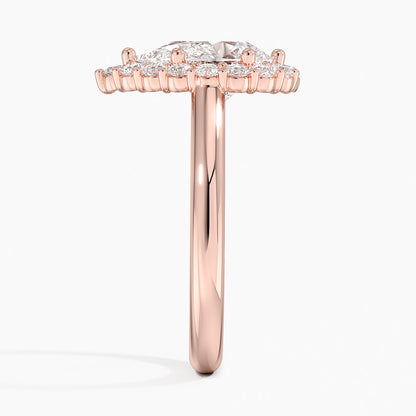 2.25 Karat Damla Halo Tasarım Tektaş Laboratuvar Pırlanta Yüzük 18K -Illumina - Bold Diamonds