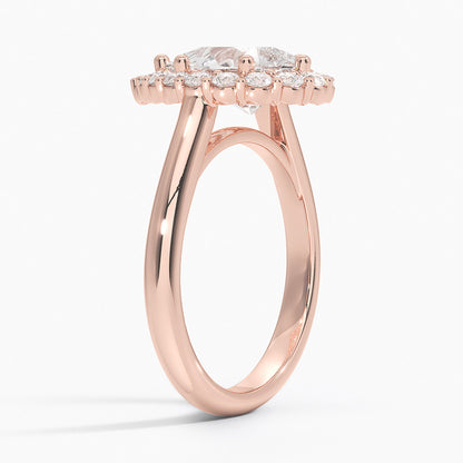 2.25 Karat Damla Halo Tasarım Tektaş Laboratuvar Pırlanta Yüzük 18K -Illumina - Bold Diamonds