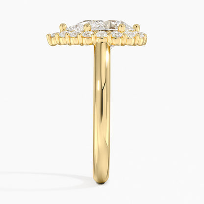2.25 Karat Damla Halo Tasarım Tektaş Laboratuvar Pırlanta Yüzük 18K -Illumina - Bold Diamonds