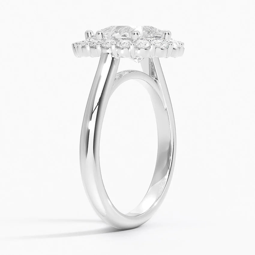 2.25 Karat Damla Halo Tasarım Tektaş Laboratuvar Pırlanta Yüzük 18K -Illumina - Bold Diamonds