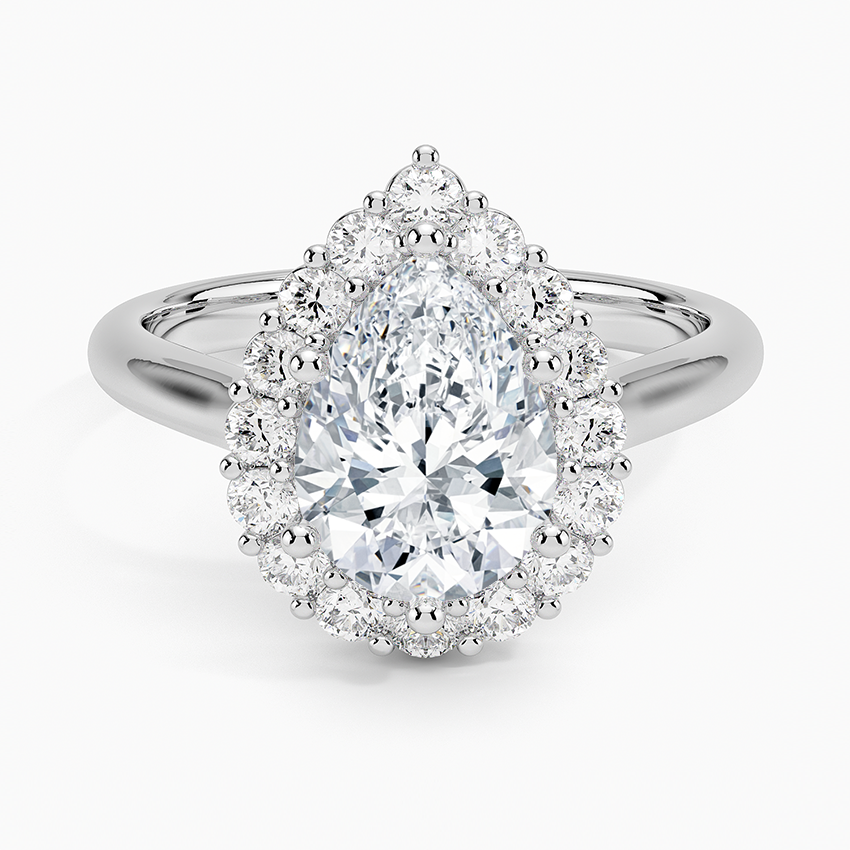 2.25 Karat Damla Halo Tasarım Tektaş Laboratuvar Pırlanta Yüzük 18K -Illumina - Bold Diamonds
