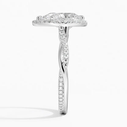2.25 Karat Damla Halo Tasarım Tektaş Laboratuvar Pırlanta Yüzük 18K -Magnara - Bold Diamonds