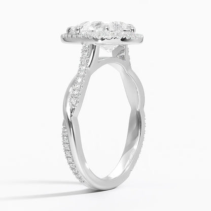 2.25 Karat Damla Halo Tasarım Tektaş Laboratuvar Pırlanta Yüzük 18K -Magnara - Bold Diamonds