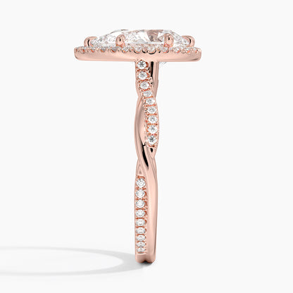 2.25 Karat Damla Halo Tasarım Tektaş Laboratuvar Pırlanta Yüzük 18K -Magnara - Bold Diamonds