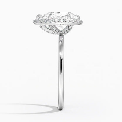 2.25 Karat Damla Halo Tasarım Tektaş Laboratuvar Pırlanta Yüzük 18K  -Ophelia - Bold Diamonds