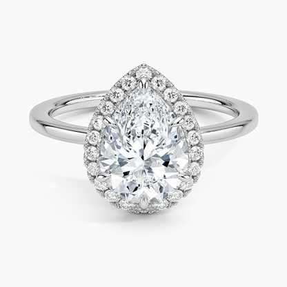 2.25 Karat Damla Halo Tasarım Tektaş Laboratuvar Pırlanta Yüzük 18K  -Ophelia - Bold Diamonds