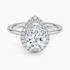 2.25 Karat Damla Halo Tasarım Tektaş Laboratuvar Pırlanta Yüzük 18K  -Ophelia - Bold Diamonds