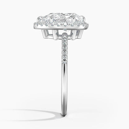 2.25 Karat Damla Halo Tasarım Tektaş Laboratuvar Pırlanta Yüzük 18K -Valora - Bold Diamonds