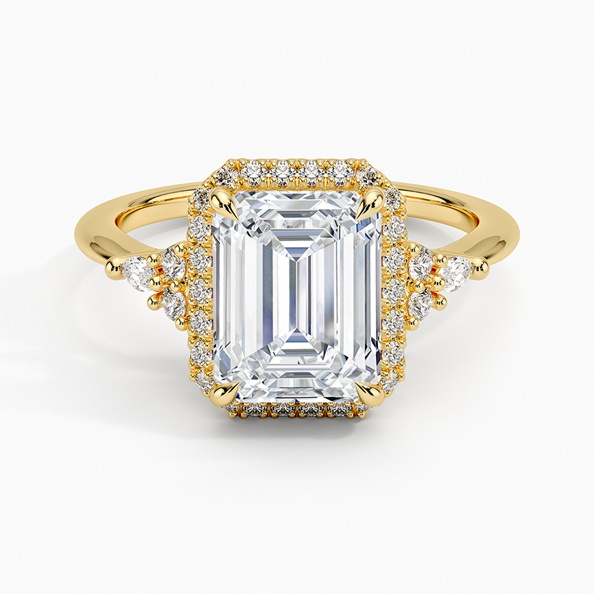 1.25 Karat Radiant Halo Tasarım Tektaş Laboratuvar Pırlanta Yüzük 18K -Amara - Bold Diamonds