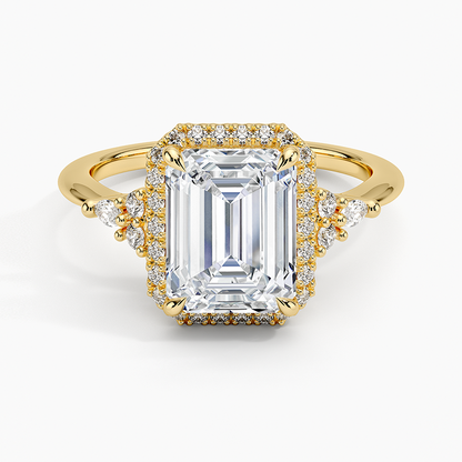 1.25 Karat Radiant Halo Tasarım Tektaş Laboratuvar Pırlanta Yüzük 18K -Amara - Bold Diamonds