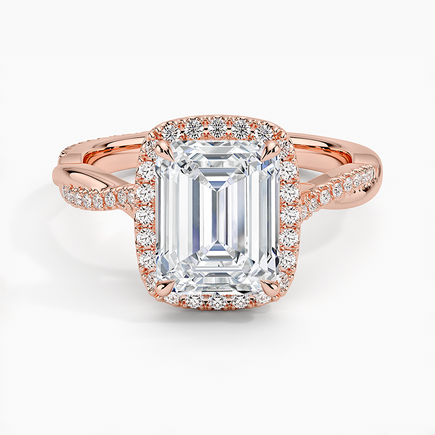 2.25 Karat Emerald Halo Tasarım Tektaş Laboratuvar Pırlanta Yüzük 18K -Diamora - Bold Diamonds