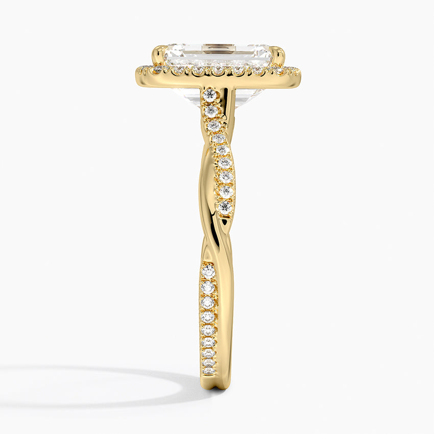 2.25 Karat Emerald Halo Tasarım Tektaş Laboratuvar Pırlanta Yüzük 18K -Diamora - Bold Diamonds