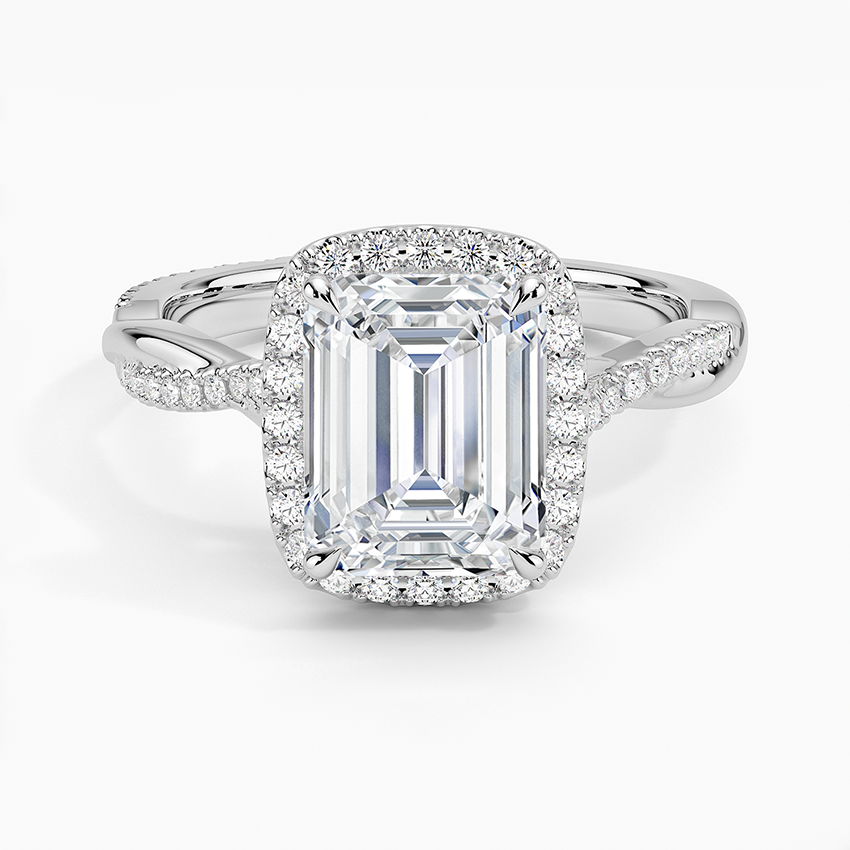2.25 Karat Emerald Halo Tasarım Tektaş Laboratuvar Pırlanta Yüzük 18K -Diamora - Bold Diamonds