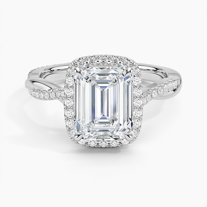 2.25 Karat Emerald Halo Tasarım Tektaş Laboratuvar Pırlanta Yüzük 18K -Diamora - Bold Diamonds