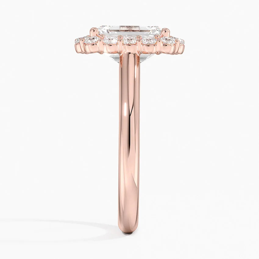 2.25 Karat Emerald Halo Tasarım Tektaş Laboratuvar Pırlanta Yüzük 18K -Illumina - Bold Diamonds