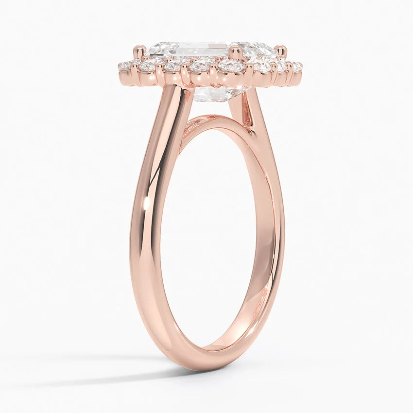 2.25 Karat Emerald Halo Tasarım Tektaş Laboratuvar Pırlanta Yüzük 18K -Illumina - Bold Diamonds