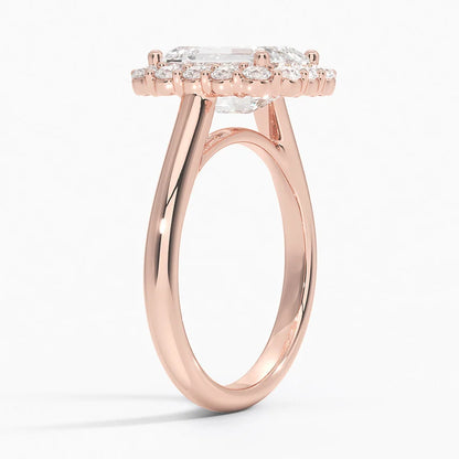 2.25 Karat Emerald Halo Tasarım Tektaş Laboratuvar Pırlanta Yüzük 18K -Illumina - Bold Diamonds