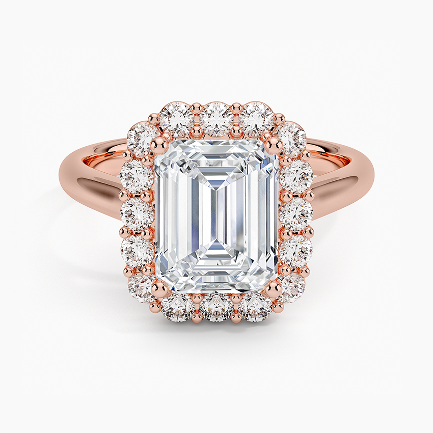 2.25 Karat Emerald Halo Tasarım Tektaş Laboratuvar Pırlanta Yüzük 18K -Illumina - Bold Diamonds