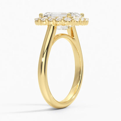 2.25 Karat Emerald Halo Tasarım Tektaş Laboratuvar Pırlanta Yüzük 18K -Illumina - Bold Diamonds