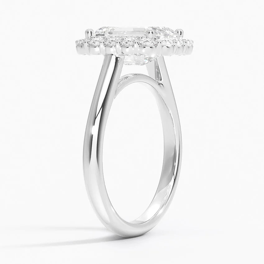 2.25 Karat Emerald Halo Tasarım Tektaş Laboratuvar Pırlanta Yüzük 18K -Illumina - Bold Diamonds