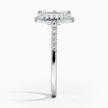 2,25 Karat Emerald Halo Tasarım Tektaş Laboratuvar Pırlanta Yüzük 18K - Lunara - Bold Diamonds
