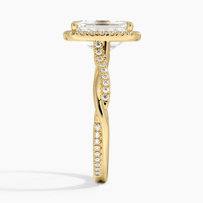 2.25 Karat Emerald Halo Tasarım Tektaş Laboratuvar Pırlanta Yüzük 18K -Magnara - Bold Diamonds