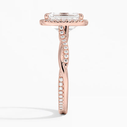 2.25 Karat Emerald Halo Tasarım Tektaş Laboratuvar Pırlanta Yüzük 18K -Magnara - Bold Diamonds