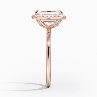 2.25 Karat Emerald Halo Tasarım Tektaş Laboratuvar Pırlanta Yüzük 18K - Ophelia - Bold Diamonds