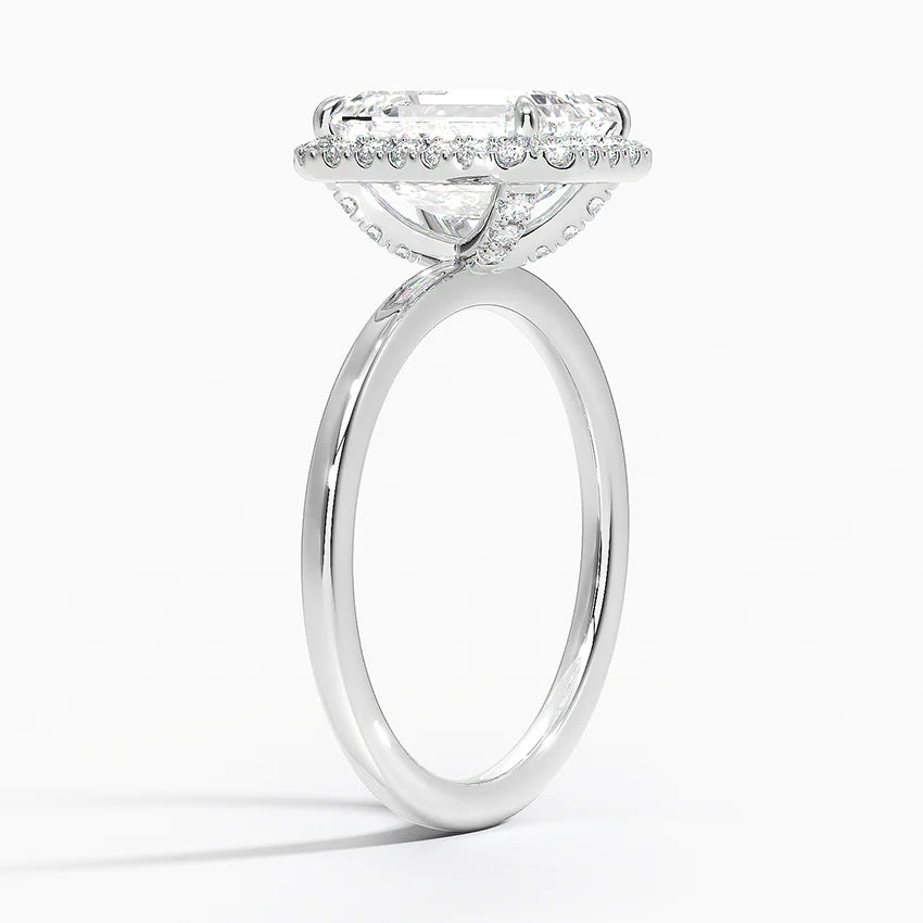 2.25 Karat Emerald Halo Tasarım Tektaş Laboratuvar Pırlanta Yüzük 18K - Ophelia - Bold Diamonds