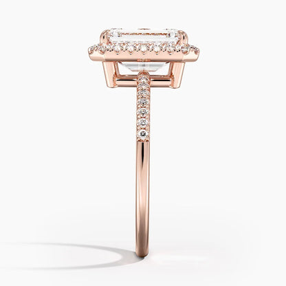 2.25 Karat Emerald Halo Tasarım Tektaş Laboratuvar Pırlanta Yüzük 18K -Valora - Bold Diamonds