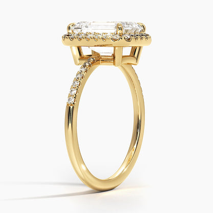 2.25 Karat Emerald Halo Tasarım Tektaş Laboratuvar Pırlanta Yüzük 18K -Valora - Bold Diamonds