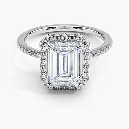 2.25 Karat Emerald Halo Tasarım Tektaş Laboratuvar Pırlanta Yüzük 18K -Valora - Bold Diamonds