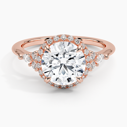 2.25 Karat Halo Tasarım Tektaş Laboratuvar Pırlanta Yüzük 18K -Amara - Bold Diamonds
