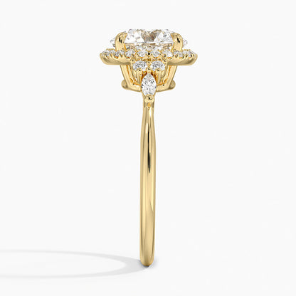 2.25 Karat Halo Tasarım Tektaş Laboratuvar Pırlanta Yüzük 18K -Amara - Bold Diamonds