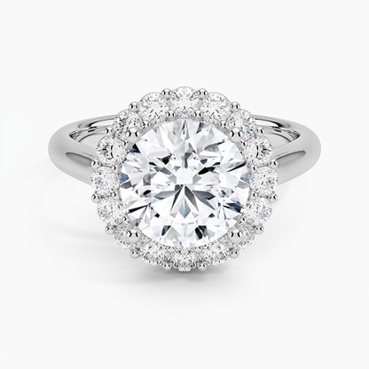 2.25 Karat Halo Tasarım Tektaş Laboratuvar Pırlanta Yüzük 18K -Illumina - Bold Diamonds