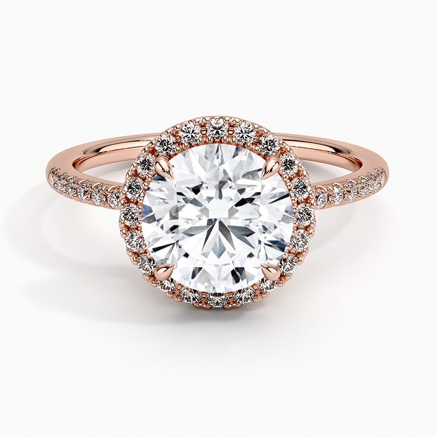 2.25 Karat Halo Tasarım Tektaş Laboratuvar Pırlanta Yüzük 18K -Valora - Bold Diamonds