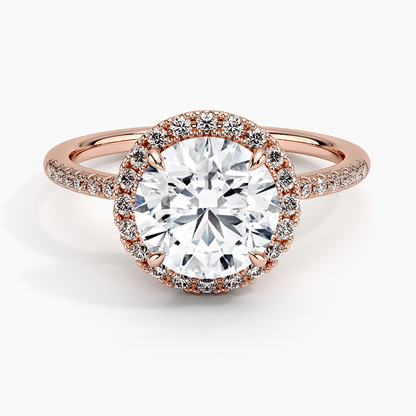 2.25 Karat Halo Tasarım Tektaş Laboratuvar Pırlanta Yüzük 18K -Valora - Bold Diamonds