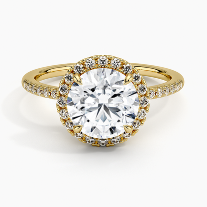 2.25 Karat Halo Tasarım Tektaş Laboratuvar Pırlanta Yüzük 18K -Valora - Bold Diamonds