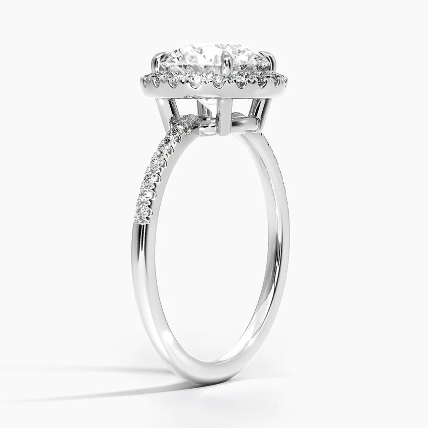 2.25 Karat Halo Tasarım Tektaş Laboratuvar Pırlanta Yüzük 18K -Valora - Bold Diamonds