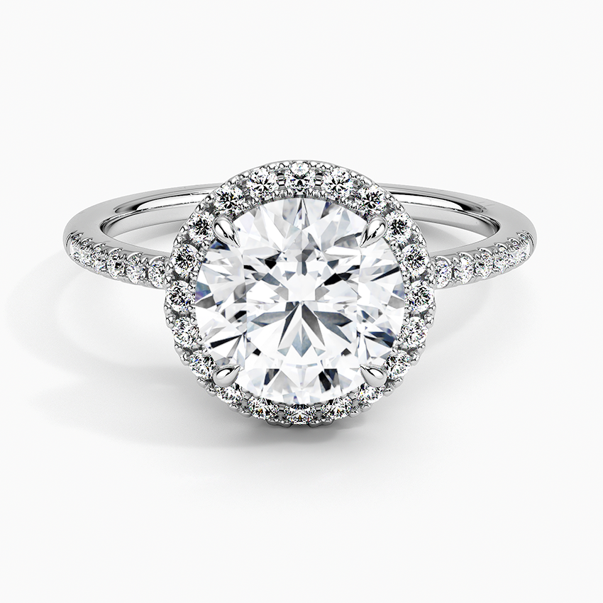 2.25 Karat Halo Tasarım Tektaş Laboratuvar Pırlanta Yüzük 18K -Valora - Bold Diamonds