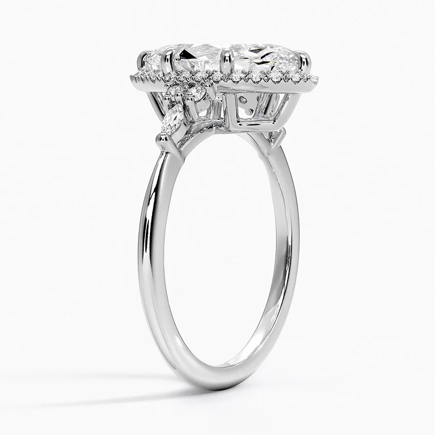 2.25 Karat Marquise Halo Tasarım Tektaş Laboratuvar Pırlanta Yüzük 18K -Amara - Bold Diamonds