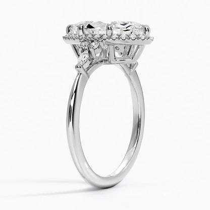2.25 Karat Marquise Halo Tasarım Tektaş Laboratuvar Pırlanta Yüzük 18K -Amara - Bold Diamonds